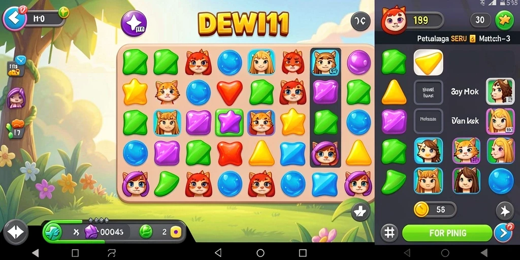 Tampilan menarik dari gameplay DEWI11 yang seru.