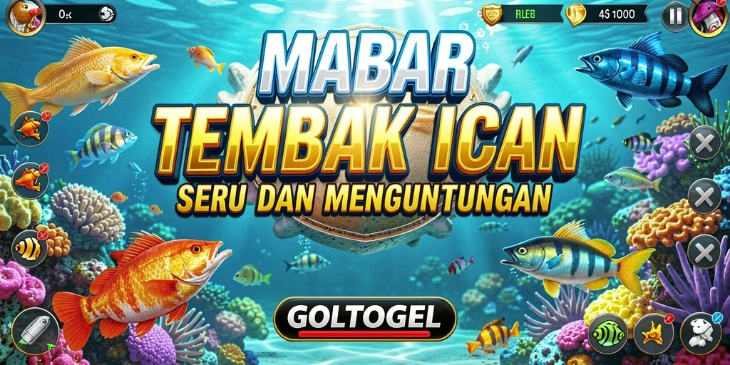Screenshot gameplay GOLTOGEL dengan ikan berwarna-warni yang menarik.