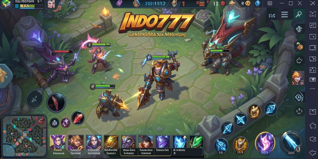 Tampilan gameplay MOBA yang mendebarkan dalam INDO777.