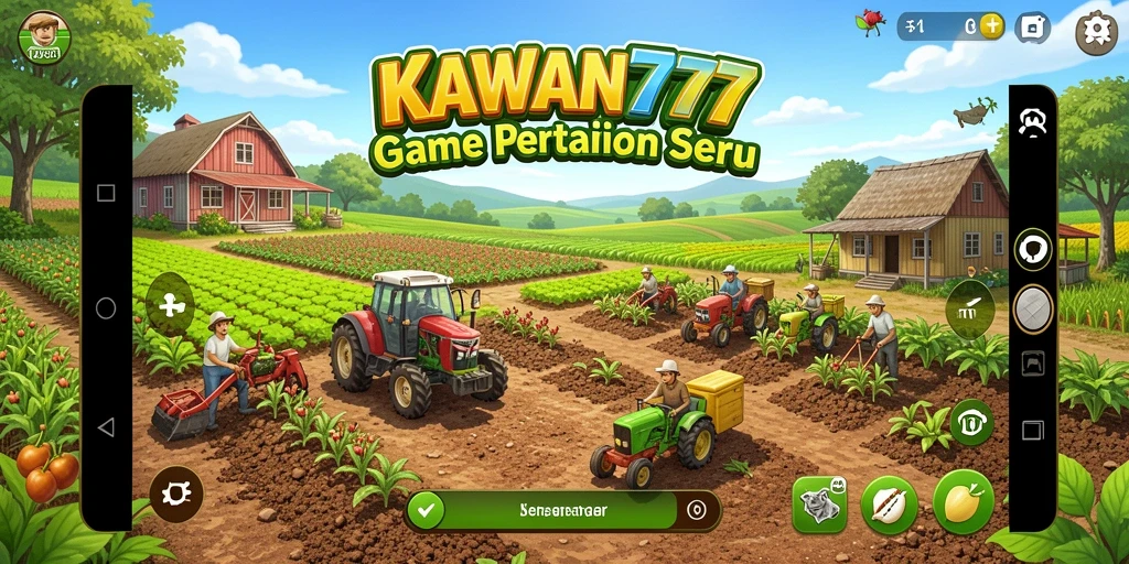 Screenshot gameplay KAWAN777 menunjukkan aktivitas bertani yang menyenangkan.