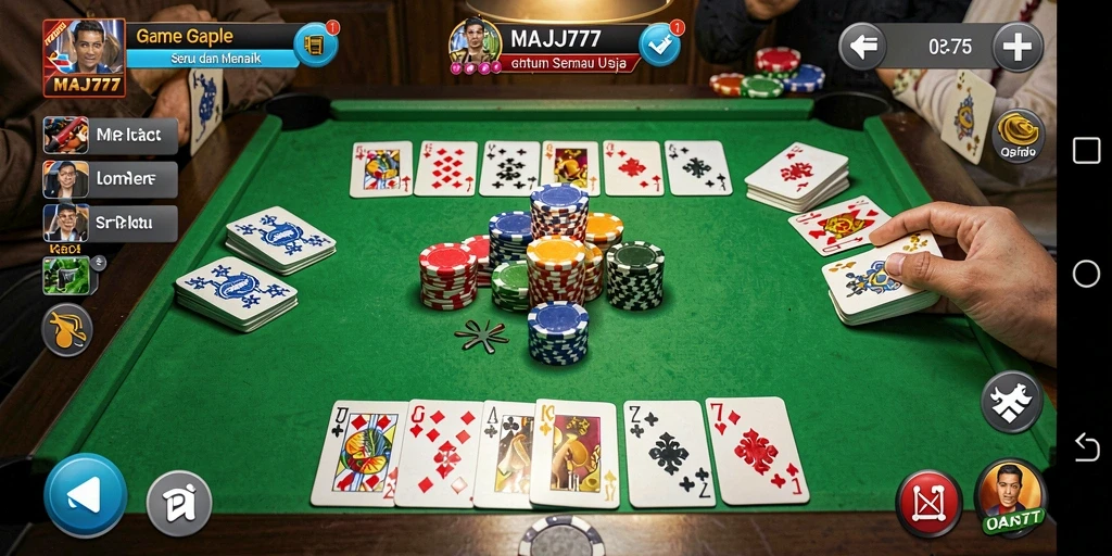 Tampilan gameplay Gaple yang menawan dan interaktif.