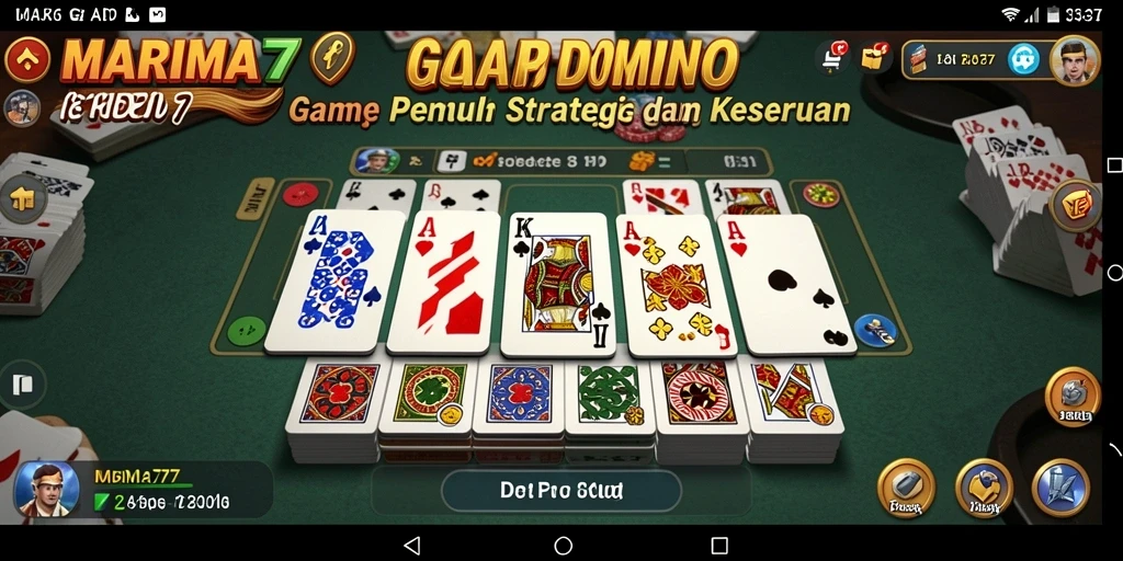 Tampilan gameplay seru di MARIMA77 dengan berbagai mode domino.