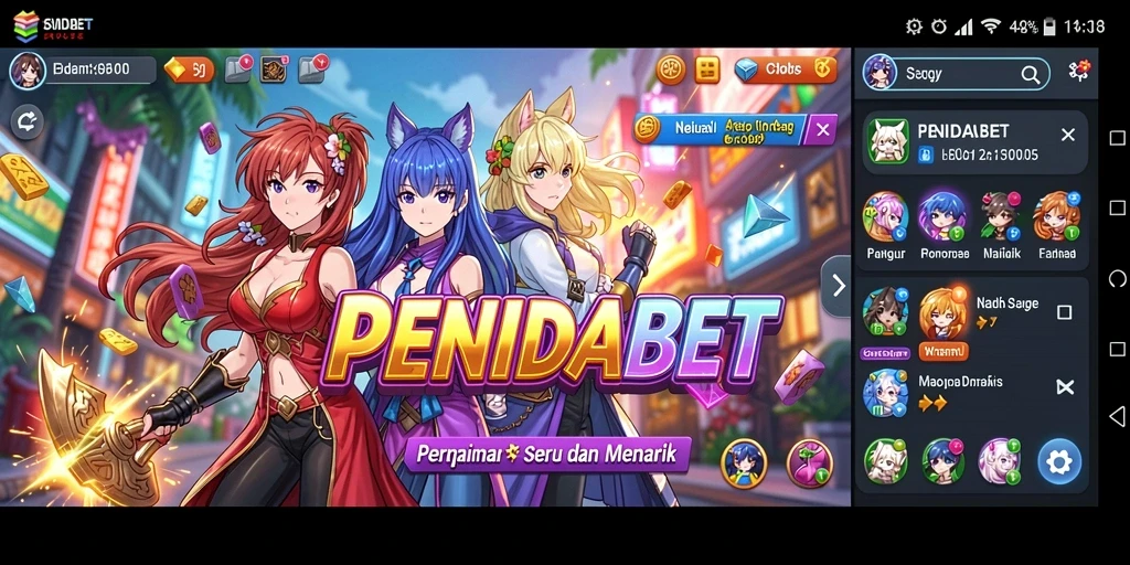 Screenshot gameplay PENIDABET dengan karakter Anime favorit.