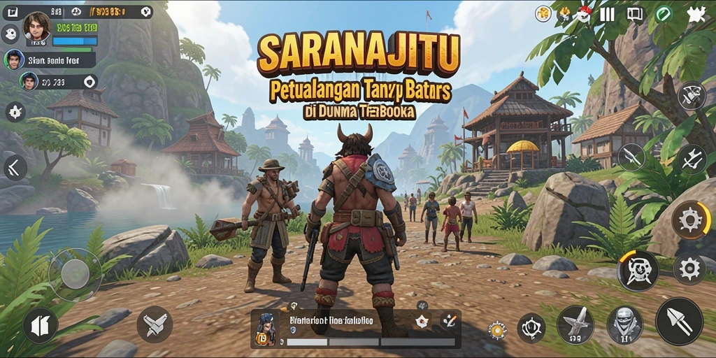 Screenshot gameplay yang menunjukkan dunia terbuka dan petualangan seru