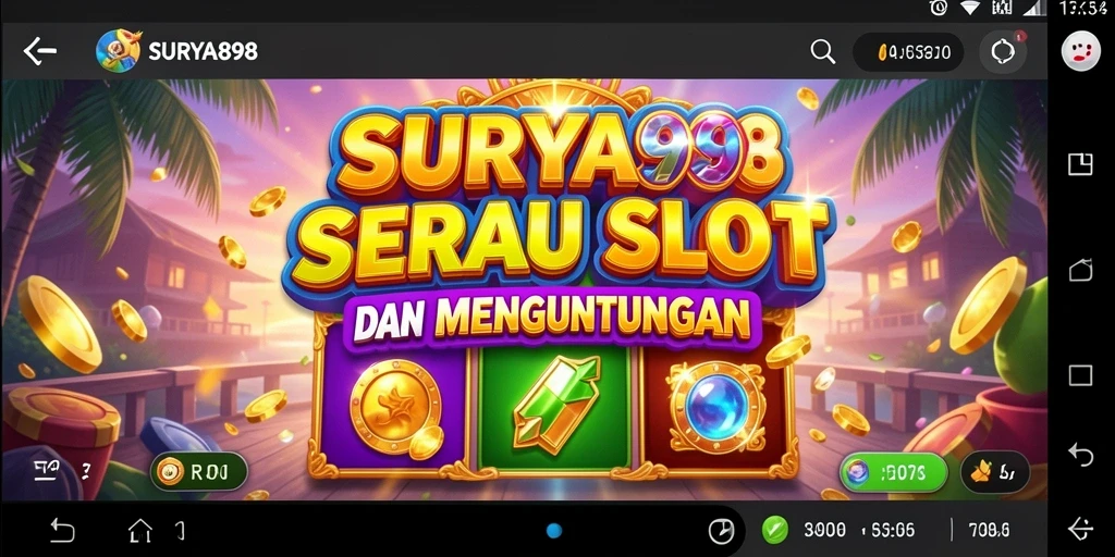 Screenshot gameplay <strong>SURYA898</strong> menampilkan keseruan permainan slot yang penuh warna.